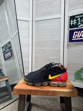 Nike Black/Red/Yellow VaporMax Flyknit Running Shoes